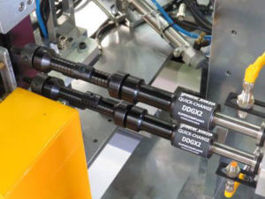 Photo M2081 shows a pair of DDGX2s in a thread verification application. There are a total of four of these in the station shown, each driven by a New Vista FLX Spindle Unit. You can see this in video VCTH10: